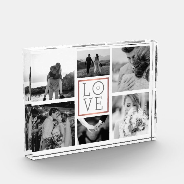 Wedding Photo Collage Love Black & White (Left)