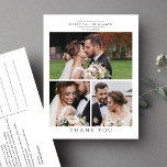 Wedding Photo Collage Minimalist Thank You Postcard<br><div class="desc">Easily add your favourite wedding photos and a custom message on the reverse side by clicking the “Personalize” button. A thoughtful way to say thanks to your family, friends, and guests who showed up to support and celebrate your special day with you For any assistance, simply send a message using...</div>