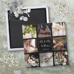 Wedding Photo Collage Thank You Personalized Magnet<br><div class="desc">Personalize with your eight favourite wedding photos,  name and special date to create a unique photo collage,  memory and gift. A lovely keepsake to treasure! You can customize the background to your favourite colour. Designed by Thisisnotme©</div>