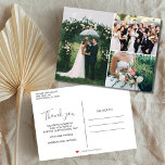 Wedding Photo Collage Thank You Postcard<br><div class="desc">Beautiful wedding thank you card featuring three of your favorite wedding celebration photos.  A budget friendly way to say thank you and share the happiness of your big day with your friends and family.</div>