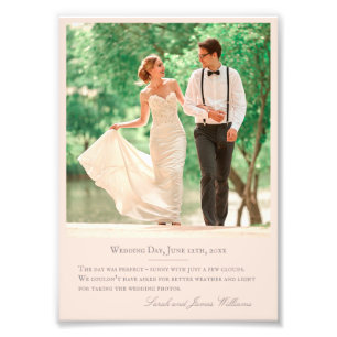 Wedding Photo Custom Quote Monogram Blush 5x7 Print