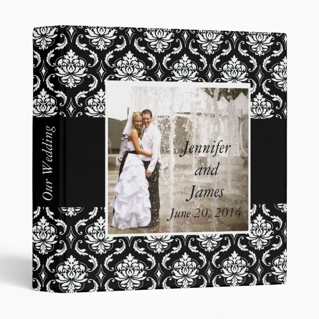 Wedding Photo Damask Keepsake Album Binder (Front/Spine)