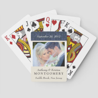 Wedding Photo Damask Personalized Playing Cards