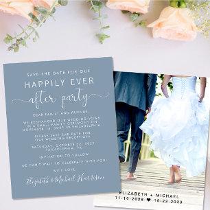 Wedding Photo Dusty Blue Reception Save the Date