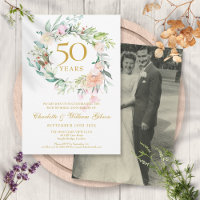 Wedding Photo Floral Garland 50th Anniversary
