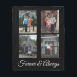 Wedding Photo Forever And Always Custom Fleece Blanket<br><div class="desc">Wedding Photo Forever And Always Custom Fleece Blanket makes a great wedding gift idea!
CHOOSE FOUR FAVORITE WEDDING PHOTOS AND FOLLOW THE ZAZZLE TEMPLATE PROMPTS</div>
