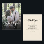 Wedding Photo Hand-Lettered Budget Thank You Card<br><div class="desc">Modern Wedding Photo Hand-Lettered Thank You Note Card. A great and thoughtful way to thank your friends,  family,  and coworkers who showed up to celebrate your wedding day. Featuring a modern photo thank you card with script hand lettered "thank you" and a love heart.</div>