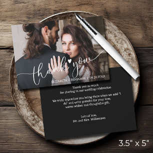 Wedding Photo Hand-Lettered Budget Thank You Card