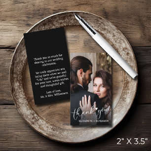 Wedding Photo Hand-Lettered Budget Thank You Card