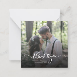 Wedding Photo Hand-Lettered Thank You Card
