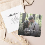 Wedding Photo Hand-Lettered Thank You Card<br><div class="desc">Modern Wedding Photo Hand-Lettered Thank You Note Card. A great and thoughtful way to thank your friends,  family,  and coworkers who showed up to celebrate your wedding day. Featuring a modern photo thank you card with script hand lettered "thank you" and a love heart.</div>