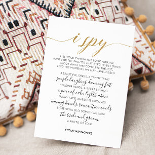 Wedding Photo Hunt Game I Spy Game Card