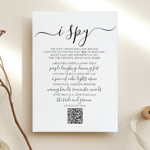 Wedding Photo Hunt Game I Spy Game QR Code Card