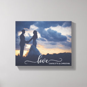 Wedding PHOTO Keepsake LOVE + Names Canvas Print