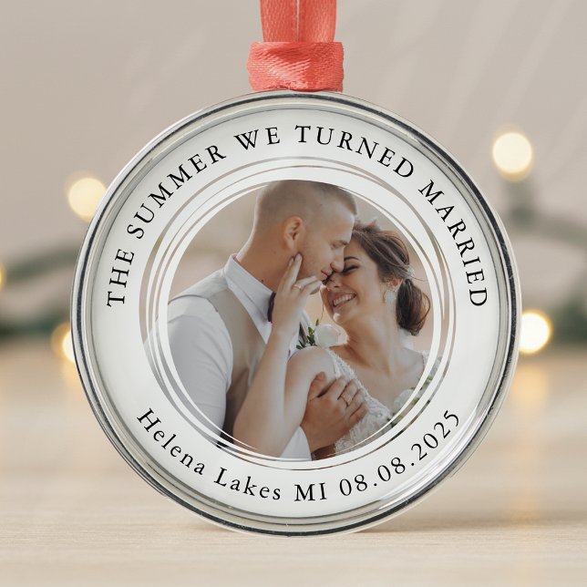 Wedding Photo Keepsake Metal Ornament (Creator Uploaded)