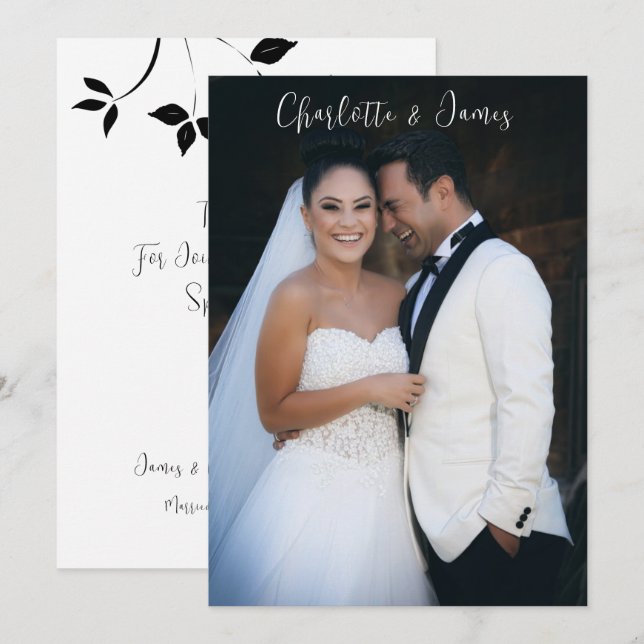 Wedding Photo Keepsake Thank You Card (Front/Back)