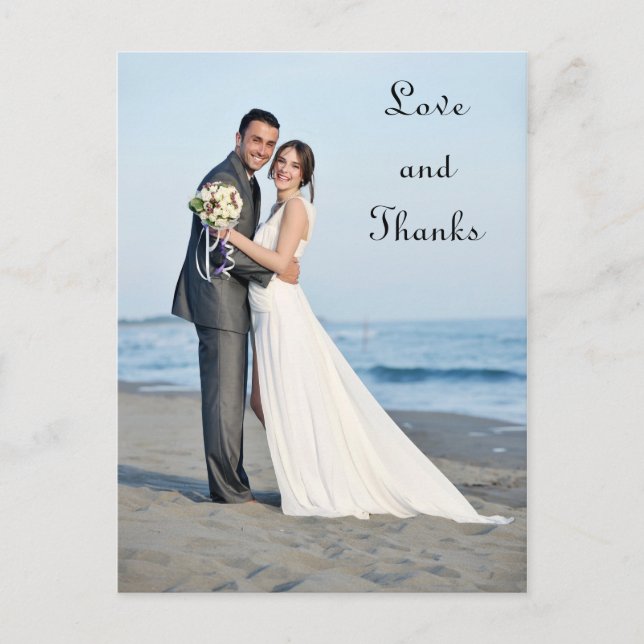 Wedding Photo Love and Thanks - Post Card (Front)