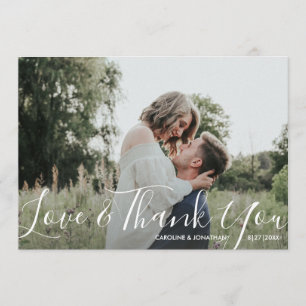 Wedding Photo Love & Thank You Pretty Elegant Card