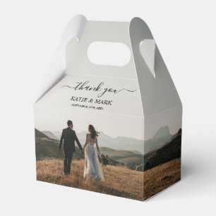 Wedding Photo Memory Love Script Thank You Favor Box