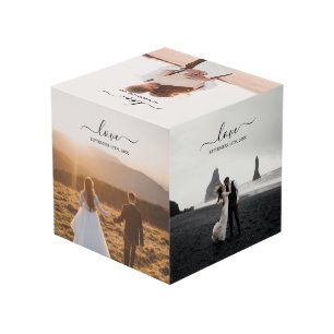 Wedding Photo Memory Love Script Wedding Cube