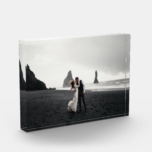 Wedding Photo Memory Newly Weds Keepsake Block (Left)