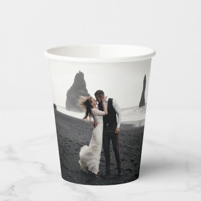 Wedding Photo Memory Newly Weds Keepsake Paper Cups (Left)