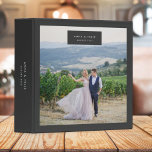 Wedding Photo Modern Minimal Elegant Charcoal Grey Binder<br><div class="desc">A minimalist elegant wedding album featuring a large photo on a charcoal grey background with modern typography. The perfect binder to collect memories of your special day!</div>