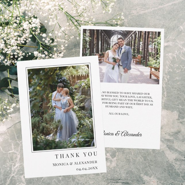 Wedding photo modern simple thank you card (Creator Uploaded)