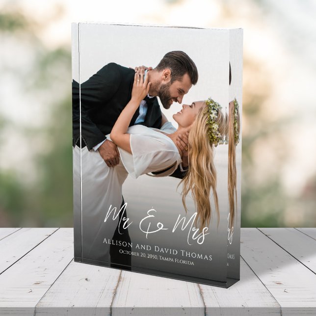 Wedding Photo Mr. and Mrs. Personalized (Mr. and Mrs. Custom Wedding Photo block.)