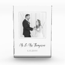 Wedding Photo Mr & Mrs Name Date Keepsake