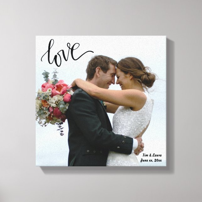 Wedding Photo - Names - Canvas Print (Front)