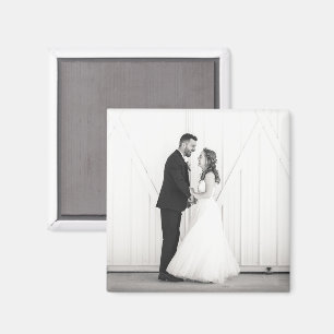 Wedding PHOTO Newlyweds Mr & Mrs Black White Favou Magnet