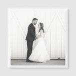 Wedding Photo Newlyweds Mr & Mrs Black White Favou Magnet<br><div class="desc">Custom Wedding PHOTO in black and white with white trim. Easy to personalize to your own favourite photo. Modern,  Classic,  Timeless Keepsake. Mix and match entire Wedding / Keepsake Collections by TMCdesigns.</div>