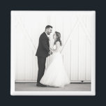 Wedding Photo Newlyweds Mr & Mrs Black White Favou Magnet<br><div class="desc">Custom Wedding PHOTO in black and white with white trim. Easy to personalize to your own favourite photo. Modern,  Classic,  Timeless Keepsake. Mix and match entire Wedding / Keepsake Collections by TMCdesigns.</div>