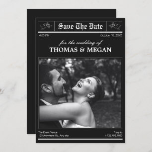 Wedding photo newspaper  save the date