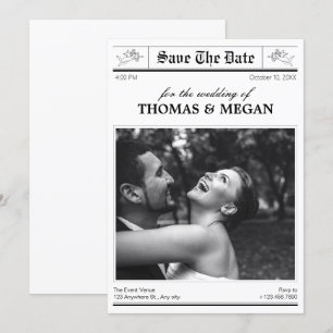 Wedding photo newspaper  save the date