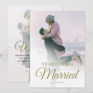 Wedding Photo Overlay Modern Elegant Simple Invitation