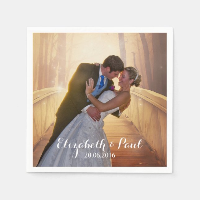 Wedding Photo Personalized Napkin (Front)