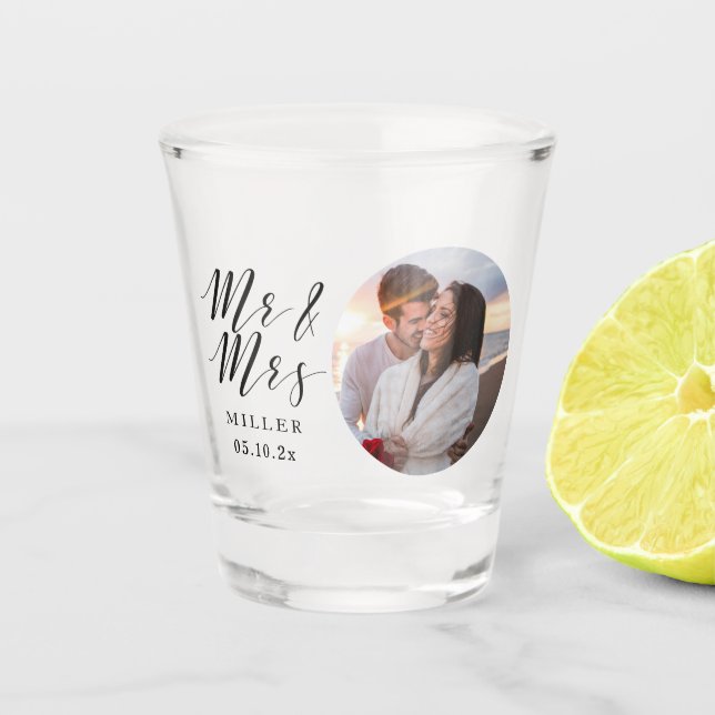 Wedding Photo Personalized Shot Glass Favour (Front)