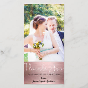 Wedding Photo Picture Rose Gold Shine Thank You