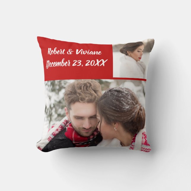 Wedding Photo Pillow easily personalized (Front)