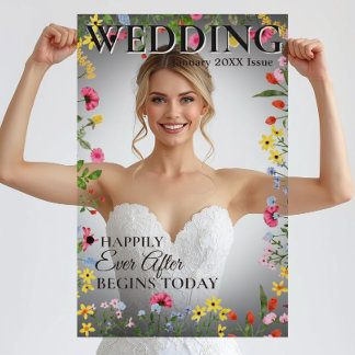 Wedding Photo Prop - Fun Magazine Cover  Acrylic Sign