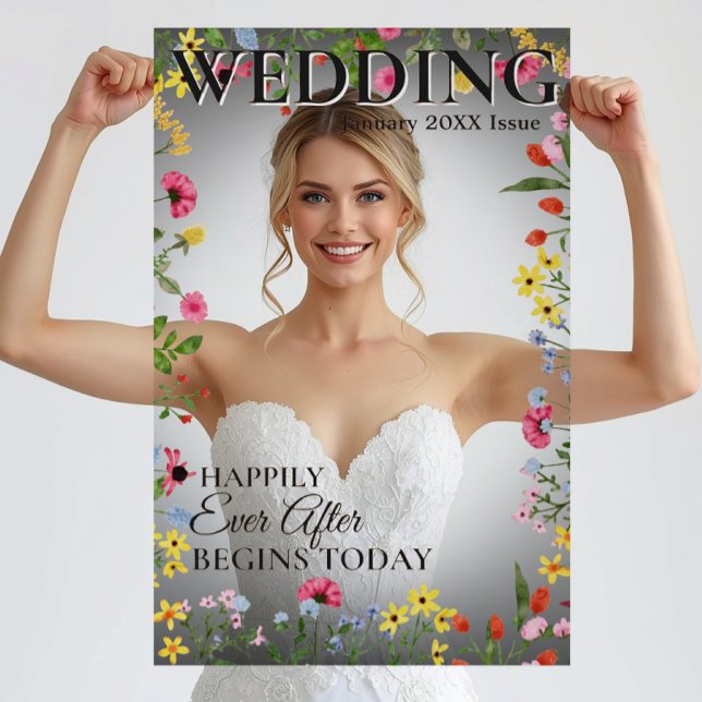 Wedding Photo Prop - Fun Magazine Cover  Acrylic Sign (Magazine Wedding Photo Prop - Custom DIY Photobooth)