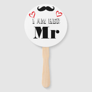 Wedding Photo Prop I am His Mrs I am Her Mr Hand Fan