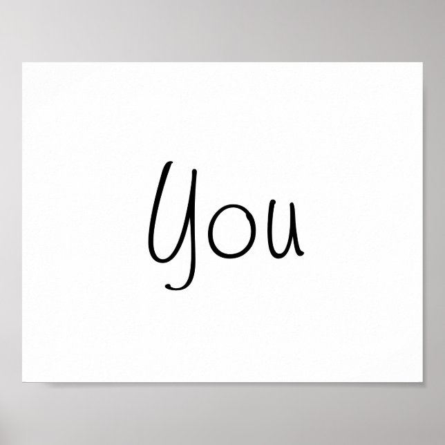 Wedding photo prop sign "You" of "Thank You" (Front)