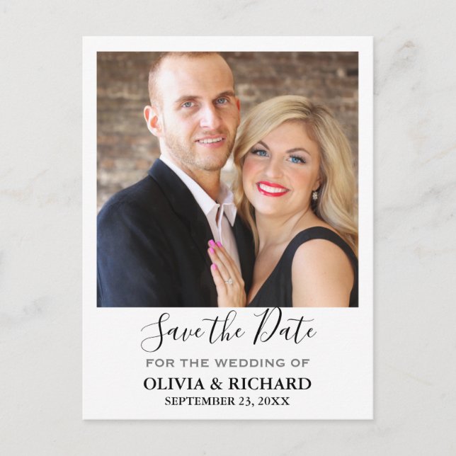 Wedding Photo Save The Date Announcement Postcard (Front)