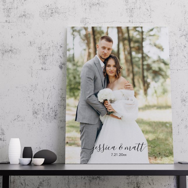 Wedding Photo Script Wedding Anniversary Gift Canvas Print (Creator Uploaded)