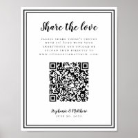Wedding Photo Share The Love QR Scan Black & White