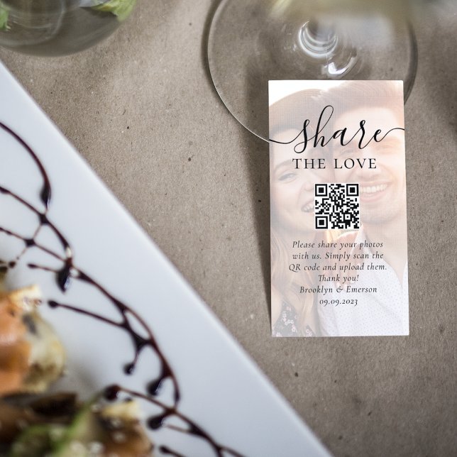 Wedding Photo Sharing Request QR Code Enclosure Card (Creator Uploaded)