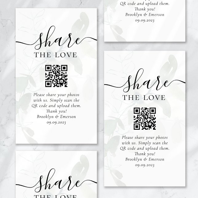 Wedding Photo Sharing Request QR Code Enclosure Card (Creator Uploaded)